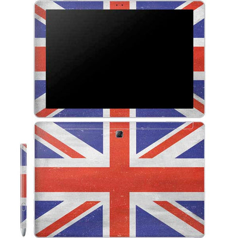 United Kingdom Flag Distressed Galaxy Book 12in Skin